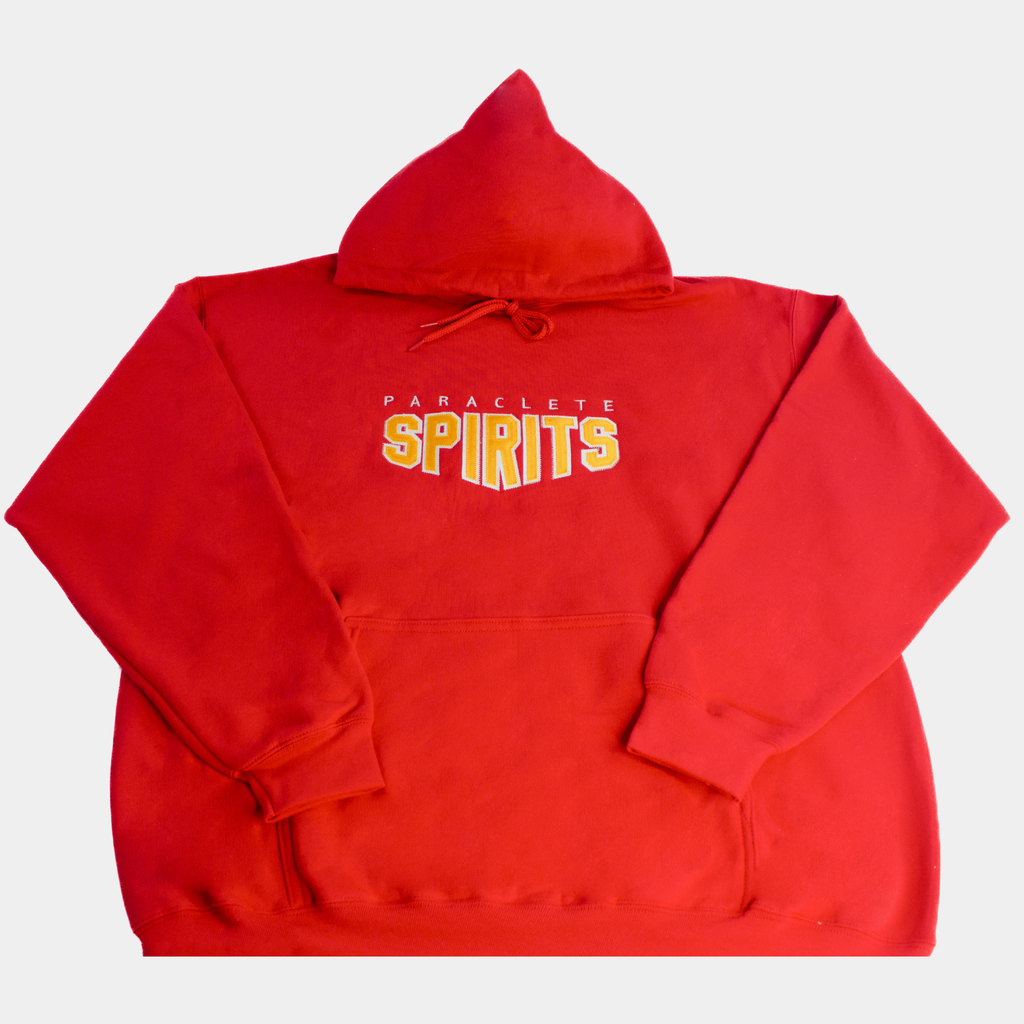 Sweatshirt Hooded Red Tackle Twill