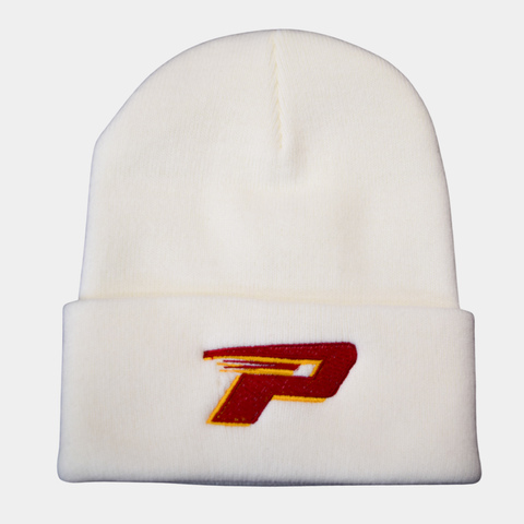 Beanie   White w/cuff