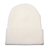 Beanie   White w/cuff